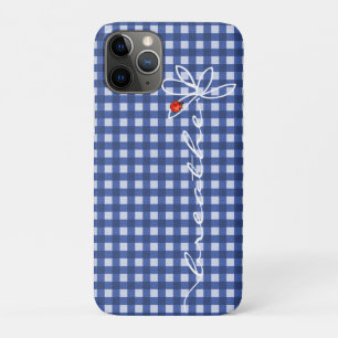 Capa Para iPhone 11 Pro daisy respira texto com o inseto da senhora em gin