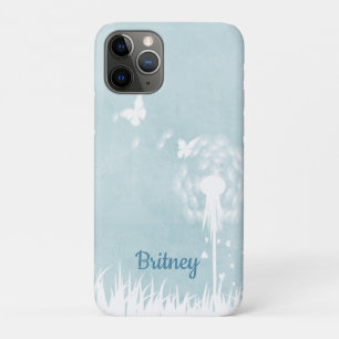 Capa Para iPhone 11 Pro Dandeliões, Borboletas e Céus Azuis