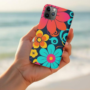 Capa Para iPhone 11 Pro Decor Dopamina - Flores Brilhantes - Retro