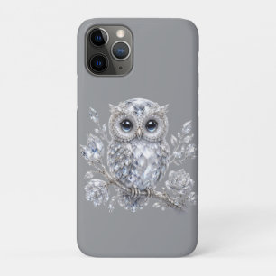 Capa Para iPhone 11 Pro Decoração Mágica Noturna Botânica de Coruja Pratea