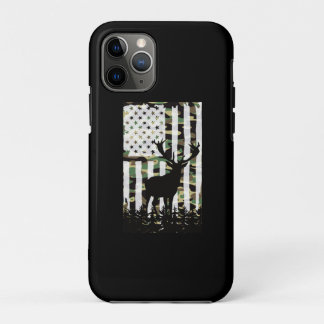 Capa Para iPhone 11 Pro Deer Elk Buck Caçando Camo USA Flag Camoflauge