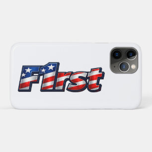 Capa Para iPhone 11 Pro Desenho de Bandeira Patriótica F1rst
