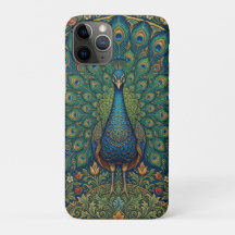 Desenho de pavão boêmio vintage elegante