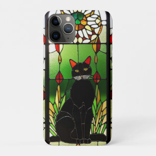 Capa Para iPhone 11 Pro Desenho de Vitral com Gato