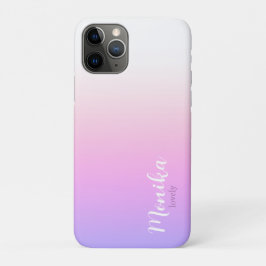 Capa Para iPhone 11 Pro Desenho ombre violeta e rosa