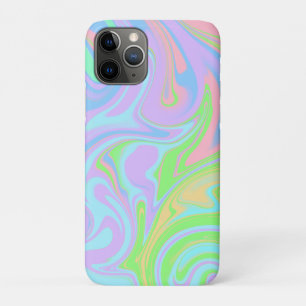 Capa Para iPhone 11 Pro Design abstrato de espiral cor-de-rosa verde azul