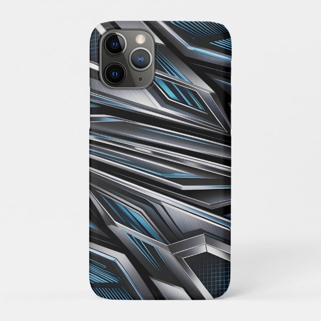 Capa Para iPhone 11 Pro Design Abstrato Dinâmico de Metálicos Interligados (Verso)