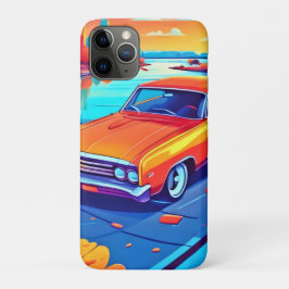 Capa Para iPhone 11 Pro Design de Carro Clássico Colorido