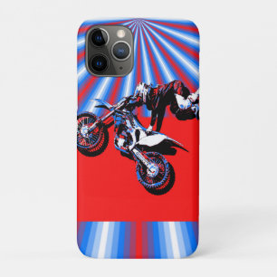 Capa Para iPhone 11 Pro Design de Cavaleiro de Motocross Retro