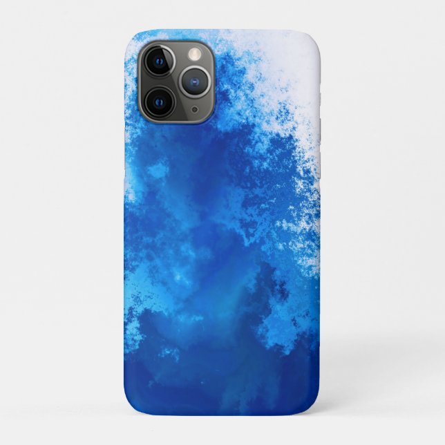 Capa Para iPhone 11 Pro design de cor sólida azul abstrata (Verso)