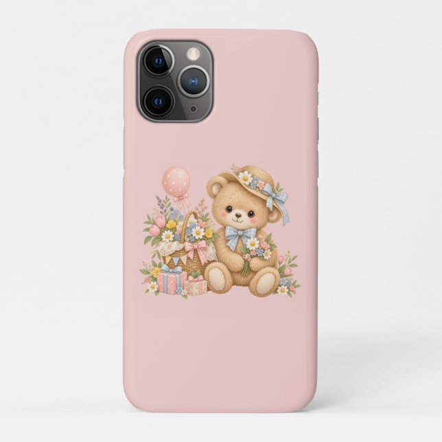 Capa Para iPhone 11 Pro Design de festa do ursinho de pelúcia fofo (Verso)