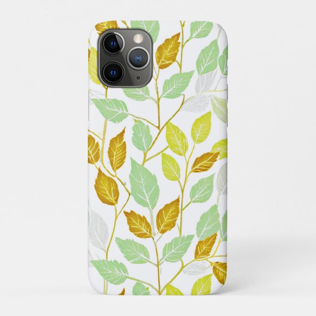 Capa Para iPhone 11 Pro Design de Folha Elegante Inspirada na Natureza (Verso)