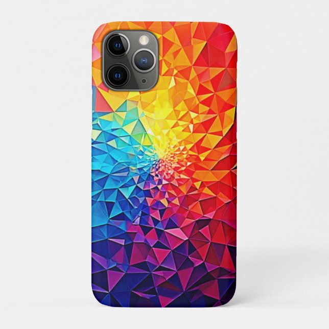 Capa Para iPhone 11 Pro Design de Grade Digital Caos Prismático (Verso)