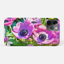 Capa Para iPhone 11 Pro Design de Mistura de Anêmonas de Jardim