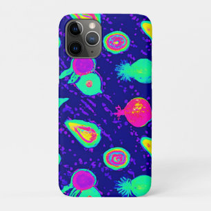 Capa Para iPhone 11 Pro Design de Padrão de Neon Fruta Vibrante