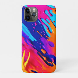 Capa Para iPhone 11 Pro Design de respingo de tinta neon abstrato