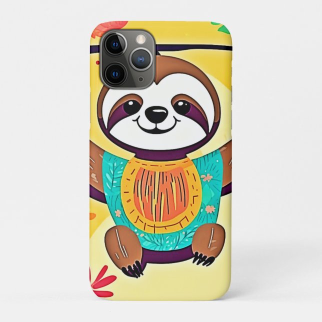 Capa Para iPhone 11 Pro Design de Swing Feliz Sloth (Verso)