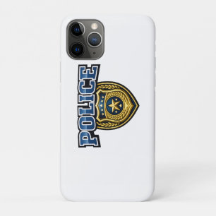 Capa Para iPhone 11 Pro Design de Texto em Negrito de Insígnia da Polícia