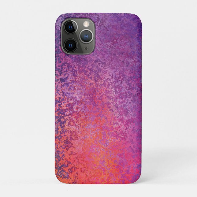 Capa Para iPhone 11 Pro design de textura abstrato em rosa e roxo (Verso)