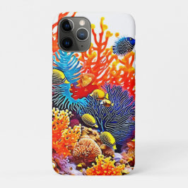 Capa Para iPhone 11 Pro Design de vida no mar submarino colorida