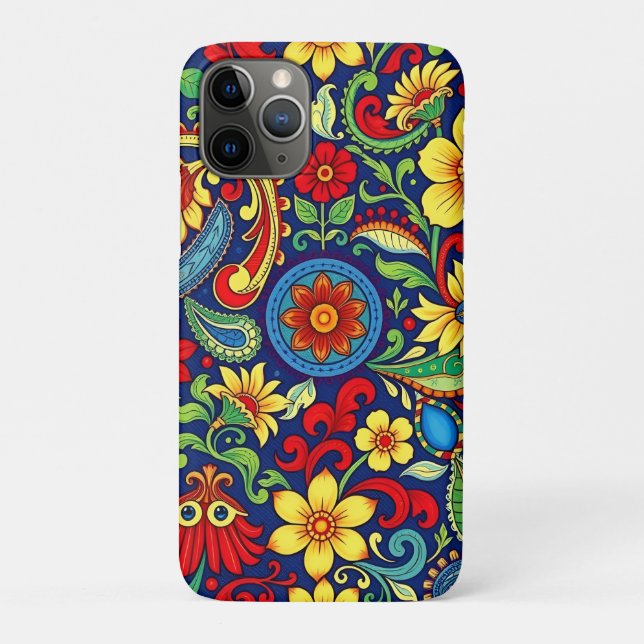 Capa Para iPhone 11 Pro Design do Rainbow Colour Flor Paisley (Verso)