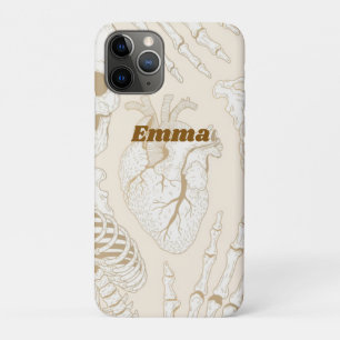 Capa Para iPhone 11 Pro Design Estético Médico Esqueleto Anatomia Bege