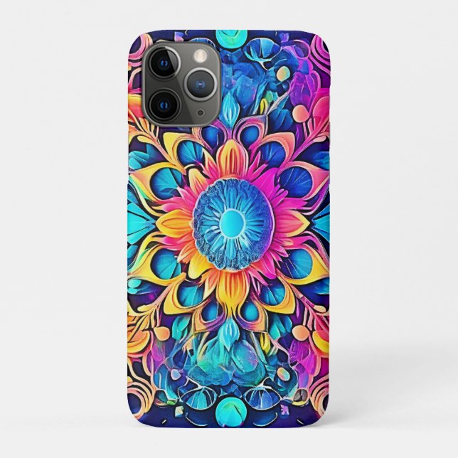 Capa Para iPhone 11 Pro Design Psychedelic Mandala (Verso)