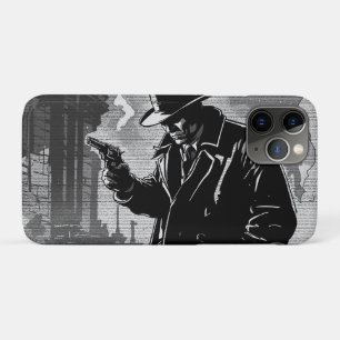 Capa Para iPhone 11 Pro Detetive urbano retrô estilo quadrinhos gráficos B