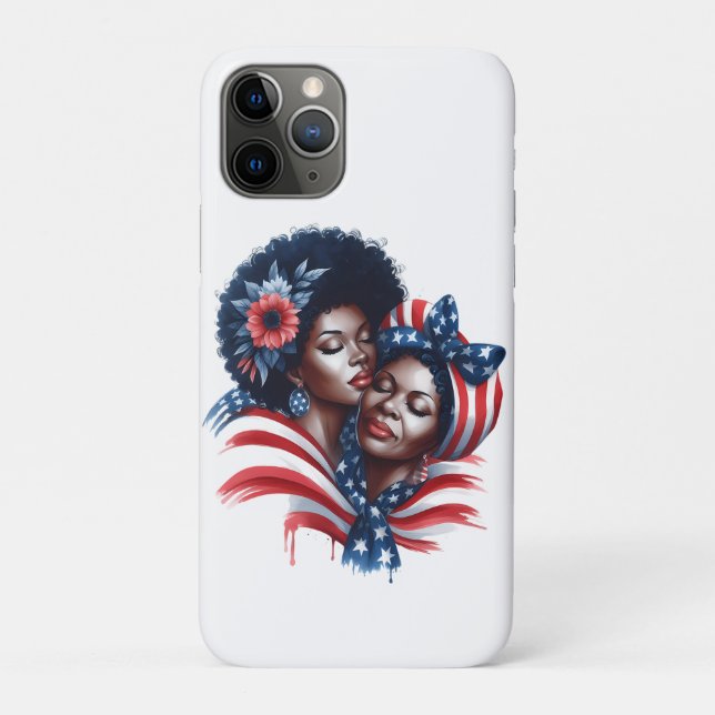 Capa Para iPhone 11 Pro Dia da Mãe Patriótico (Verso)