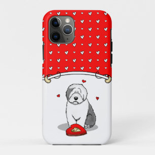 Capa Para iPhone 11 Pro Dia de os namorados Antiga Cinza de Sheepdog Inglê