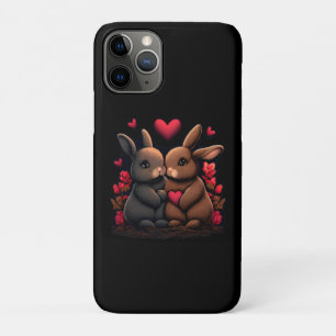 Capa Para iPhone 11 Pro Dia de os namorados Bunny Bliss, Amor Corações e R