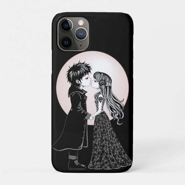 Capa Para iPhone 11 Pro Dia de os namorados Gótico Beijo Gótico (Verso)