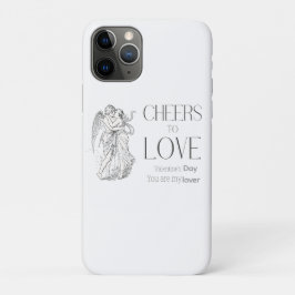 Capa Para iPhone 11 Pro Dia dos Namorados – Querubins Vintage & Mensagem d