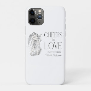 Capa Para iPhone 11 Pro Dia dos Namorados – Querubins Vintage & Mensagem d