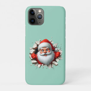 Capa Para iPhone 11 Pro Divertido design de Natal do Papai Noel em 3D