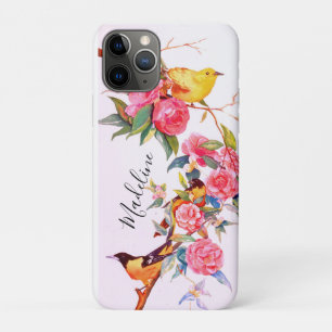 Capa Para iPhone 11 Pro Douradas Tintas e Camellia Aquarela Floral