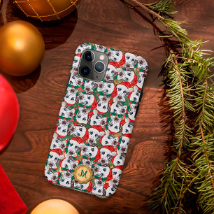 Capa Para iPhone 11 Pro Dourado e engraçado Natal de Cão Cachorro Verde Da