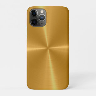 Capa Para iPhone 11 Pro Dourado metal de aço inoxidável brilhante