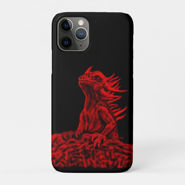 Capa Para iPhone 11 Pro Dragão vermelho pequeno (Verso)