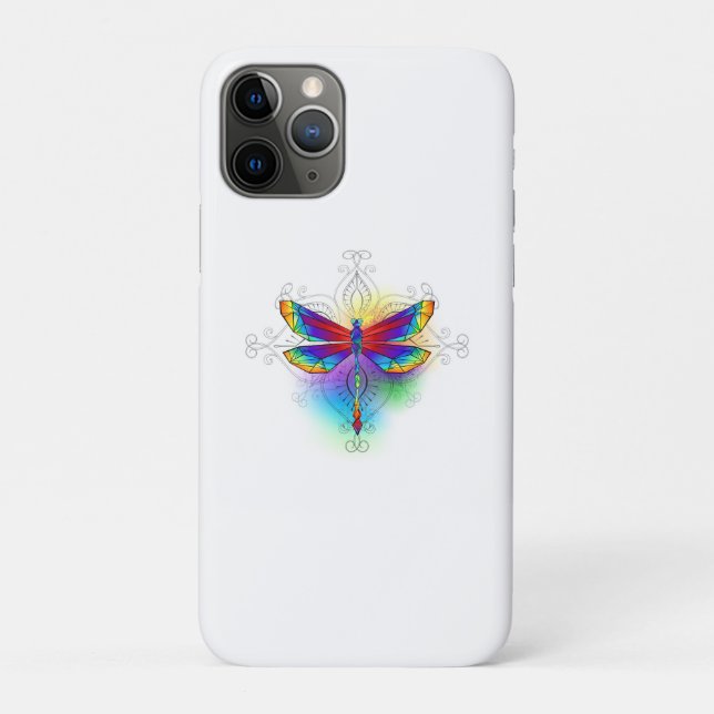 Capa Para iPhone 11 Pro Dragonfly Poligonal (Verso)