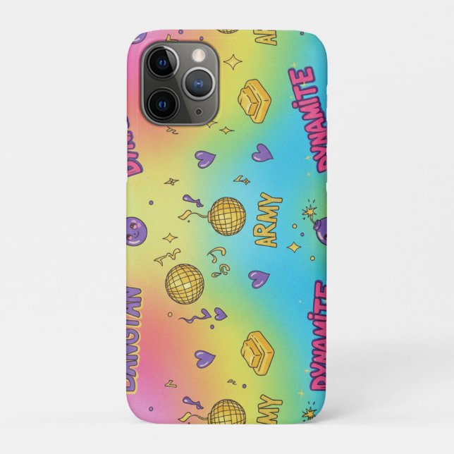 Capa Para iPhone 11 Pro Dynamite Pop Art Rainbow Pattern (Verso)