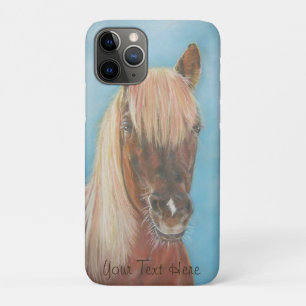 Capa Para iPhone 11 Pro égua de castanha equina com cavalo marrom-loiro