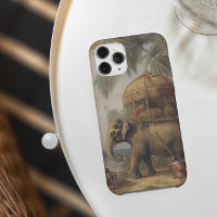 Elefante de cena botânica com howdah também