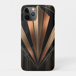 Capa Para iPhone 11 Pro Elegância Geométrica Metálica Art Déco