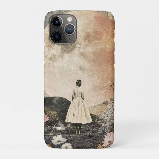 Capa Para iPhone 11 Pro Elegância Lua - Visão Traseira da Mulher com Lua 2 (Verso)