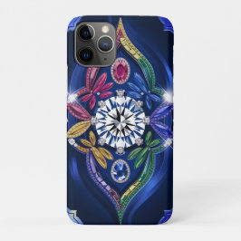 Capa Para iPhone 11 Pro Elegância Opulente: Diamante e Gemstone gravados