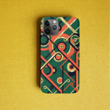 Elegante Arte Deco Geométrico Verde e Dourado