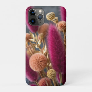 Capa Para iPhone 11 Pro Elegante Cauda de Coelho Seca & Floral Botânica Po