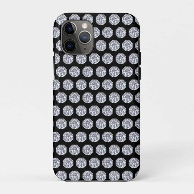 Capa Para iPhone 11 Pro Elegante Diamante em preto (Verso)