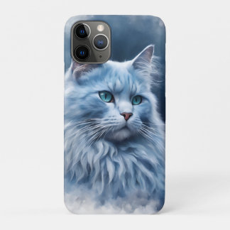 Capa Para iPhone 11 Pro Elegante Estojo de Telefone com Gato Branco e Olho